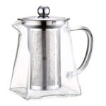 Anubhav Janni Green Tea Kettle Square 550ml Heat Resistant Glass Teapot with Strainer Filter Infuser Tea Pot Stainless Steel Borosilicate stovetop Kettle teapot to Infuse Coffee Black - Image 4