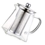 Anubhav Janni Green Tea Kettle Square 550ml Heat Resistant Glass Teapot with Strainer Filter Infuser Tea Pot Stainless Steel Borosilicate stovetop Kettle teapot to Infuse Coffee Black - Image 6