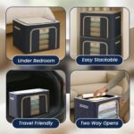 Anubhav Janni Home Organization And Storage Bag 66l Foldable Clothes Box Wardrobe storage bag Frame Cloths Zip Living Cover Boxes For Shelves Clothes Sarees Bed Sheet (Pack Of 1 Pcs) - Image 7