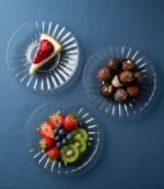 Anubhav Janni Glass Saucer 6 Inch Pcs Ribbed Plate Saucers Safe in Microwave Great for Servicing Cookies Snacks Fruits Coffee and Tea Cup Clear Dessert - Image 6