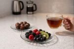 Anubhav Janni Glass Saucer 6 Inch Pcs Ribbed Plate Saucers Safe in Microwave Great for Servicing Cookies Snacks Fruits Coffee and Tea Cup Clear Dessert - Image 7