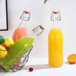 Anubhav Janni Water Clear Bottle 1ltr Flip Top Glass Airtight Leak Proof Swing Cap Botle Stopper Beverages Oil Vinegar Soda Beer Juice Milk Fridge Bottles Brewing Kombucha Lid (Pack Of 1 Pcs) - Image 7