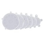Anubhav Janni Silicon Lids Cover Stretchable Silicone Reusable Lid For Utensils Bowls Dishes Plates Jars Cans Mugs Food Flexible Microwave Safe Heat Resistant Dishwasher Safe (Pack Of 6 Pcs)