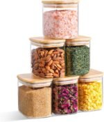 Anubhav Janni Wooden Lid Jar Square 500ml Glass Airtight Kitchen Storage Container for Dry Fruits Snacks Coffee Sugar Spice Masala Transparent Clear with Bamboo Lid Borosilicate Jars - Image 4