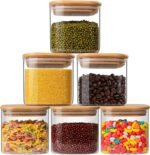Anubhav Janni Wooden Lid Jar Square 500ml Glass Airtight Kitchen Storage Container for Dry Fruits Snacks Coffee Sugar Spice Masala Transparent Clear with Bamboo Lid Borosilicate Jars - Image 5