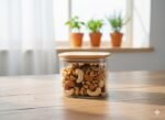 Anubhav Janni Wooden Lid Jar Round 500ml Glass Airtight Kitchen Storage Container for Dry Fruits Snacks Coffee Sugar Spice Masala Transparent Clear with Bamboo Lid Borosilicate Jars - Image 2