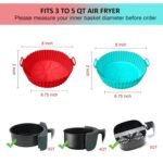 Anubhav Janni Air Fryer Silicone Pot Nonstick Round Liners Reusable Baking Tray with Ear Handles Perfect Cooking Cleanup Basket Heat Resistant Oven Insert Accessories (Pack Of 2 Pcs) - Image 2