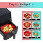 Anubhav Janni Air Fryer Silicone Pot Nonstick Round Liners Reusable Baking Tray with Ear Handles Perfect Cooking Cleanup Basket Heat Resistant Oven Insert Accessories (Pack Of 2 Pcs) - Image 6