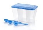 Anubhav Janni 3 Partition Transparent Airtight Storage Container Box Jar for Kitchen Uses Multipurpose Plastic Boxes Containers Masala Kitchen Grocery Cereal (Pack Of Pcs)