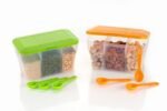 Anubhav Janni 3 Partition Transparent Airtight Storage Container Box Jar for Kitchen Uses Multipurpose Plastic Boxes Containers Masala Kitchen Grocery Cereal (Pack Of Pcs) - Image 3