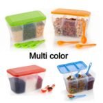 Anubhav Janni 3 Partition Transparent Airtight Storage Container Box Jar for Kitchen Uses Multipurpose Plastic Boxes Containers Masala Kitchen Grocery Cereal (Pack Of Pcs) - Image 5