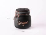 Anubhav Janni Swing Cap Black Colour 860ml Glass Airtight tea coffee sugar containers for Kitchen Storage Container with Lid For Tea Coffee Sugar Dry Fruit jars Box (Pack Of 3pcs Set) - Image 3