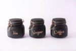 Anubhav Janni Swing Cap Black Colour 860ml Glass Airtight tea coffee sugar containers for Kitchen Storage Container with Lid For Tea Coffee Sugar Dry Fruit jars Box (Pack Of 3pcs Set) - Image 5