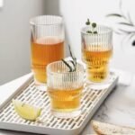 Anubhav Janni Lining Juice Glass 320ml Ribbed Water Glasses Cocktails Dishwasher Safe Whiskey Bar Accessories for Home Premium Transparent Medium Size Tumbler Drinking (Pack Of 6 Pcs) - Image 9