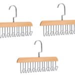 Anubhav Janni Wooden Hangers Hanger for Clothes Hanging Wardrobe and Cupboard 8 Hook Adjustable Lingerie Belt Scarf Tie Garments and Premium Hanger Steel Hanging Rack Multi (Pack Of 1 Pcs)