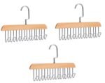 Anubhav Janni Wooden Hangers Hanger for Clothes Hanging Wardrobe and Cupboard 8 Hook Adjustable Lingerie Belt Scarf Tie Garments and Premium Hanger Steel Hanging Rack Multi (Pack Of 1 Pcs)