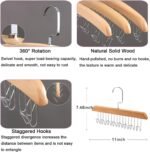 Anubhav Janni Wooden Hangers Hanger for Clothes Hanging Wardrobe and Cupboard 8 Hook Adjustable Lingerie Belt Scarf Tie Garments and Premium Hanger Steel Hanging Rack Multi (Pack Of 1 Pcs) - Image 2