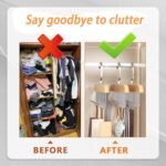 Anubhav Janni Wooden Hangers Hanger for Clothes Hanging Wardrobe and Cupboard 8 Hook Adjustable Lingerie Belt Scarf Tie Garments and Premium Hanger Steel Hanging Rack Multi (Pack Of 1 Pcs) - Image 4