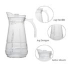 Anubhav Janni Water Jug Pitcher 1.8 Ltr Glass Jug with Plastic Lid Handle Transparent Jug for Home Restaurant Hotel Office Etc. Pitcher for Serve Water (1 Piece Checks Jug) - Image 4