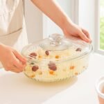 Anubhav Janni Casserole With Lid 1.8 Ltr Clear Glass Dish with Extra Deep Baking Oven Safe Cookware Generous Handles Knob Design Easy to Transfer Oval Shape Serving Bowls lid (Pack Of 1 Pcs) - Image 3