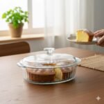 Anubhav Janni Casserole With Lid 1.8 Ltr Clear Glass Dish with Extra Deep Baking Oven Safe Cookware Generous Handles Knob Design Easy to Transfer Oval Shape Serving Bowls lid (Pack Of 1 Pcs) - Image 5