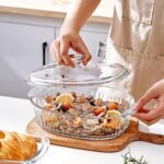 Anubhav Janni Casserole With Lid 1.8 Ltr Clear Glass Dish with Extra Deep Baking Oven Safe Cookware Generous Handles Knob Design Easy to Transfer Oval Shape Serving Bowls lid (Pack Of 1 Pcs) - Image 7