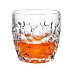 Anubhav Janni Whiskey Glass Bubble 340 Ml Crystal Whisky Transparent Glassware with Beads Droplet DesignTransparent Glasses Droplets Pattern (Pack of 6 Pcs)