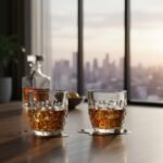 Anubhav Janni Whiskey Glass Bubble 340 Ml Crystal Whisky Transparent Glassware with Beads Droplet DesignTransparent Glasses Droplets Pattern (Pack of 6 Pcs) - Image 6