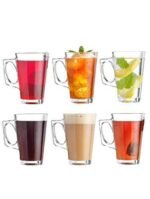 Anubhav Janni Small Tea Cup 140ml Glass Tea and Coffee Cup Cute Small Cups Crystal Clear Toughened with Solid Handles Ideal for Coffee Milk Cappuccinos Lemon Green Tea (Pack Of 6pcs) - Image 5
