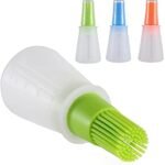 Anubhav Janni Silicone Oil Dispenser Bottle with Brush Pastry Basting Kitchen Cooking Accessories Honey Wine Sauce Grill Barbecue Frying Tools Dosa Spreader Pan Baking Grilling (Pack Of 1 Pcs)
