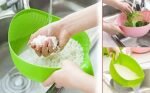 Anubhav Janni Rice Bowl Trendy Latest Comfortable Multipurpose Multi Color Plastic Wash with Handle Fruits Washing Bowls Washer Multi Use Strainer Centimeters Fruit Basket (Pack Of 1 Pcs) - Image 2
