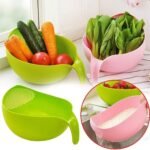 Anubhav Janni Rice Bowl Trendy Latest Comfortable Multipurpose Multi Color Plastic Wash with Handle Fruits Washing Bowls Washer Multi Use Strainer Centimeters Fruit Basket (Pack Of 1 Pcs) - Image 4
