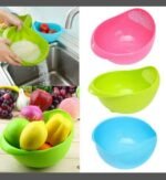 Anubhav Janni Rice Bowl Trendy Latest Comfortable Multipurpose Multi Color Plastic Wash with Handle Fruits Washing Bowls Washer Multi Use Strainer Centimeters Fruit Basket (Pack Of 1 Pcs) - Image 5