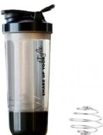 Anubhav Janni 600ml Pro Shaker Gym Bottle Ideal for Protein Gym Cycling Bottle Shakers Protein Shak Mixing Ball Clear Black Lid Blender Holder Cup Cycling Water Stainless Steel Ball (1 Pcs)