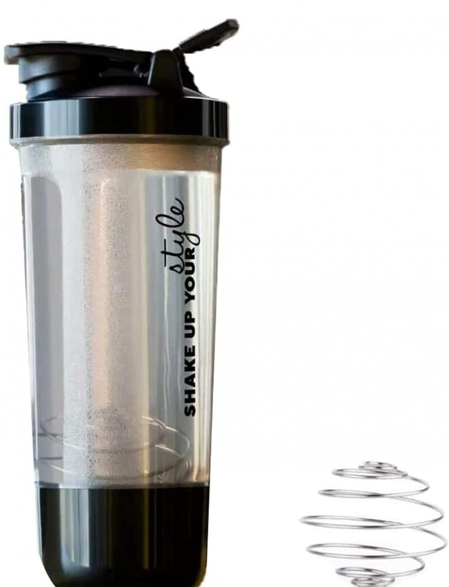 Anubhav Janni 600ml Pro Shaker Gym Bottle Ideal for Protein Gym Cycling Bottle Shakers Protein Shak Mixing Ball Clear Black Lid Blender Holder Cup Cycling Water Stainless Steel Ball (1 Pcs) Anubhav Janni 600ml Pro Shaker Gym Bottle Ideal for Protein Gym Cycling Bottle Shakers Protein Shak Mixing Ball Clear Black Lid Blender Holder Cup Cycling Water Stainless Steel Ball (1 Pcs) - Image 1