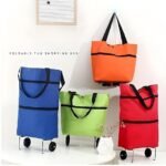 Anubhav Janni Trolly Bag Folding Trolley for Women  Lightweight Wheeled Grocery Travel Luggage Foldable Medium Size Storage Vegetables Clothes Shopping with Wheels Bag (Pack Of 1 Pcs) - Image 4