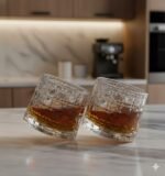 Anubhav Janni Dancing E Whisky Glass 190ml Premium Textured Design Glasses Cocktails Juice Beverages Stylish Durable Parties Bars Everyday Use Whiskey Clear Tumblers Home Bar (Pack Of 6pcs) - Image 3