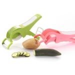 Anubhav Janni 2 In 1 Vegetable Cutter Plastic in Fruit Multi Peeler, Veg Sharp Stainless Steel Blade with Peeler Veg Chopper Bhindi and Cutter Slicer Chopper Easy Slicing Chili (Pack Of 1 Pcs) - Image 3