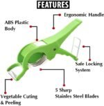 Anubhav Janni 2 In 1 Vegetable Cutter Plastic in Fruit Multi Peeler, Veg Sharp Stainless Steel Blade with Peeler Veg Chopper Bhindi and Cutter Slicer Chopper Easy Slicing Chili (Pack Of 1 Pcs) - Image 5