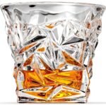 Anubhav Janni Diamond Whisky Glass 310ml Crystal Cut Whiskey Glasses Bar for Drinking Bourbon Scotch Cocktails Cognac Old Fashioned Cocktail Tumblers or Luxury (Pack Of 6 Pcs)