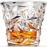 Anubhav Janni Diamond Whisky Glass 310ml Crystal Cut Whiskey Glasses Bar for Drinking Bourbon Scotch Cocktails Cognac Old Fashioned Cocktail Tumblers or Luxury (Pack Of 6 Pcs)