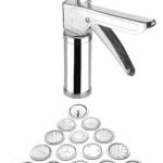 Anubhav Janni Kitchen Press Stainless Steel Machine Chakli Sev Noodles Gathiya Bhujiya Cookies Farsan Namkeen Snacks with Jaalis Sancha Home Multiple Gathiya (Pack Of 1 Pcs)