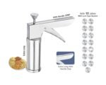 Anubhav Janni Kitchen Press Stainless Steel Machine Chakli Sev Noodles Gathiya Bhujiya Cookies Farsan Namkeen Snacks with Jaalis Sancha Home Multiple Gathiya (Pack Of 1 Pcs) - Image 7