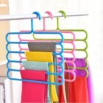 Anubhav Janni 5 Layer Plastic Hanger Multipurpose Clothes Hanger Pants Wardrobe Storage Organizer Rack Multi Layer Hangers for Ties Pants Jeans T Shirt Sarees Suits (Pack Of 1 Pcs) - Image 2