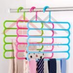 Anubhav Janni 5 Layer Plastic Hanger Multipurpose Clothes Hanger Pants Wardrobe Storage Organizer Rack Multi Layer Hangers for Ties Pants Jeans T Shirt Sarees Suits (Pack Of 1 Pcs) - Image 4