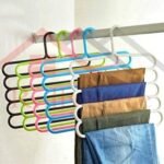 Anubhav Janni 5 Layer Plastic Hanger Multipurpose Clothes Hanger Pants Wardrobe Storage Organizer Rack Multi Layer Hangers for Ties Pants Jeans T Shirt Sarees Suits (Pack Of 1 Pcs) - Image 6
