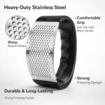 Anubhav Janni Steel Garlic Press With Handle Peeler Tool Versatile Crusher Mini Hand Chopper for Effortless Preparation Durable and Easy to Clean Kitchen Essential Stainless (Pack Of 1 Pcs) - Image 3