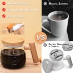 Anubhav Janni Self Stirring Glass Mug Mug Electric High Speed Mixing Cup Rechargeable Coffee with Cup for Coffee Milk Protein Powder at Home Office Glass Lid Handle Auto (Pack Of 1 Pcs) - Image 6