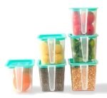 Anubhav Janni Refrigerator Storage Boxes Fridge Organizer with Handle Airtight Lid Removable Drain Basket Fruits Keep Fresh Jars Stackable Lids and Handles Vegetables Pantry (Pack Of Pcs)