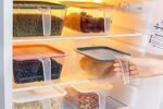 Anubhav Janni Refrigerator Storage Boxes Fridge Organizer with Handle Airtight Lid Removable Drain Basket Fruits Keep Fresh Jars Stackable Lids and Handles Vegetables Pantry (Pack Of Pcs) - Image 2